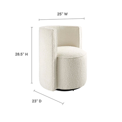 Modway - Della Boucle Fabric Swivel Chair by Modway  Living Room Sofas and Armchairs White - EEI-6223-IVO