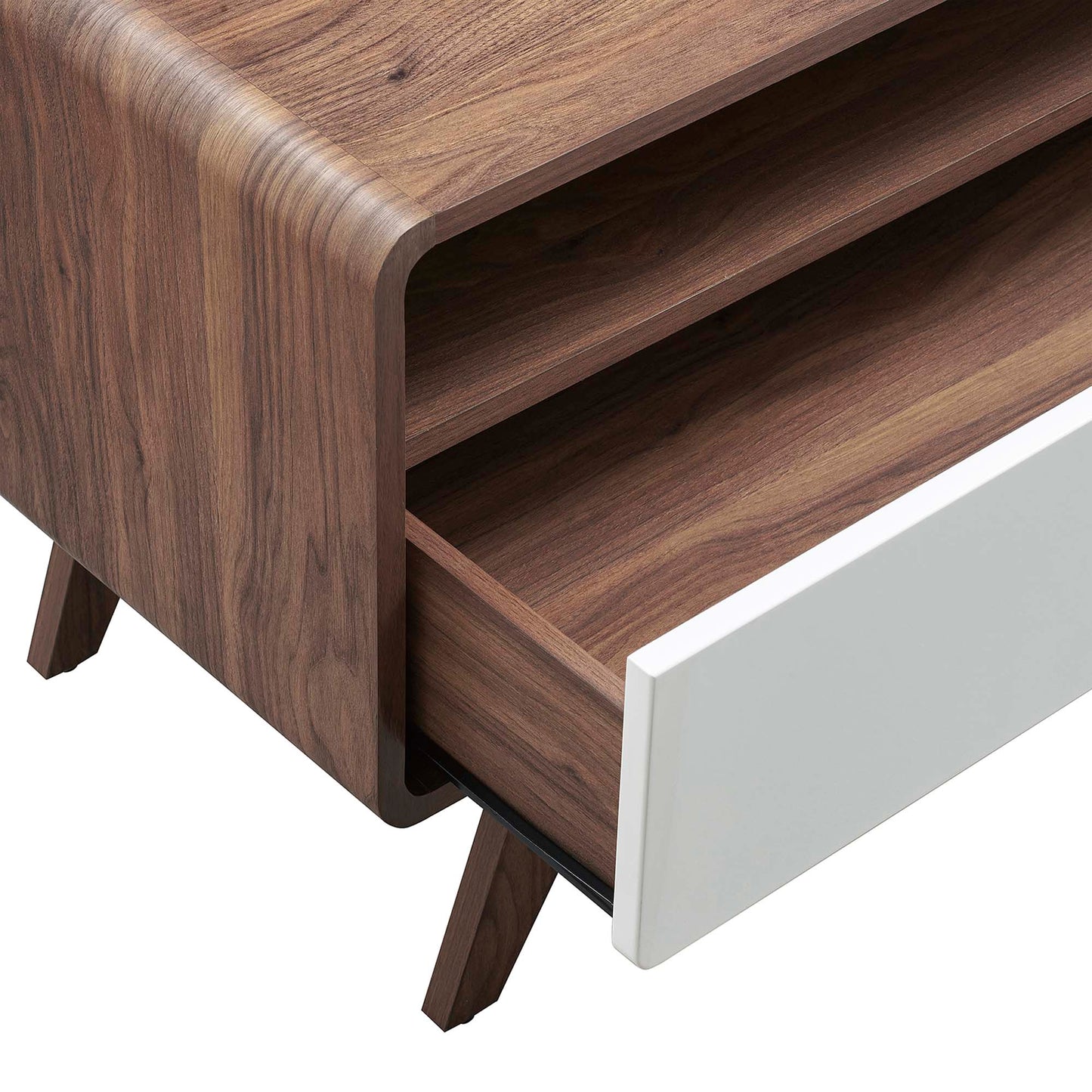 Modway Outlet Transmit 60" TV Stand by Modway  Living Room Furniture Walnut White - EEI-6231-WAL-WHI