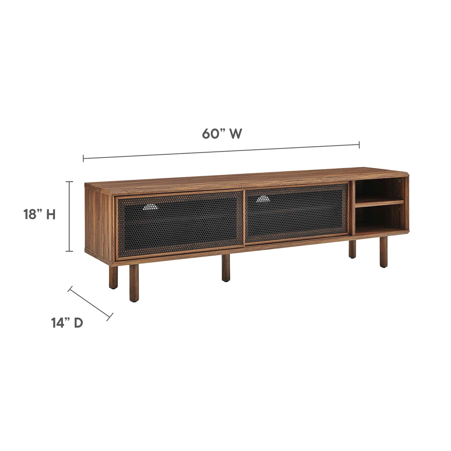 Modway - Kurtis 60" TV Stand by Modway  Living Room Decor Brown - EEI-6234-WAL