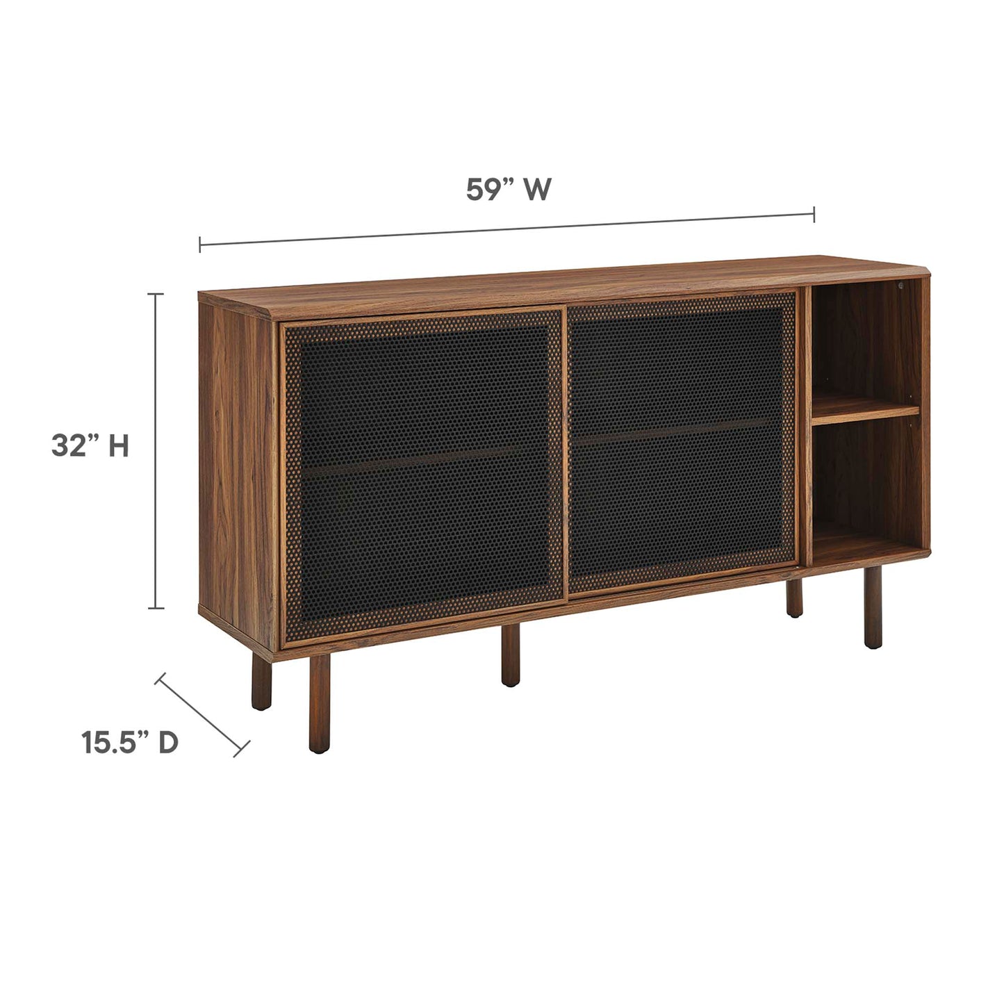 Modway - Kurtis 59" Sideboard by Modway  Living Room Decor Brown - EEI-6235-WAL