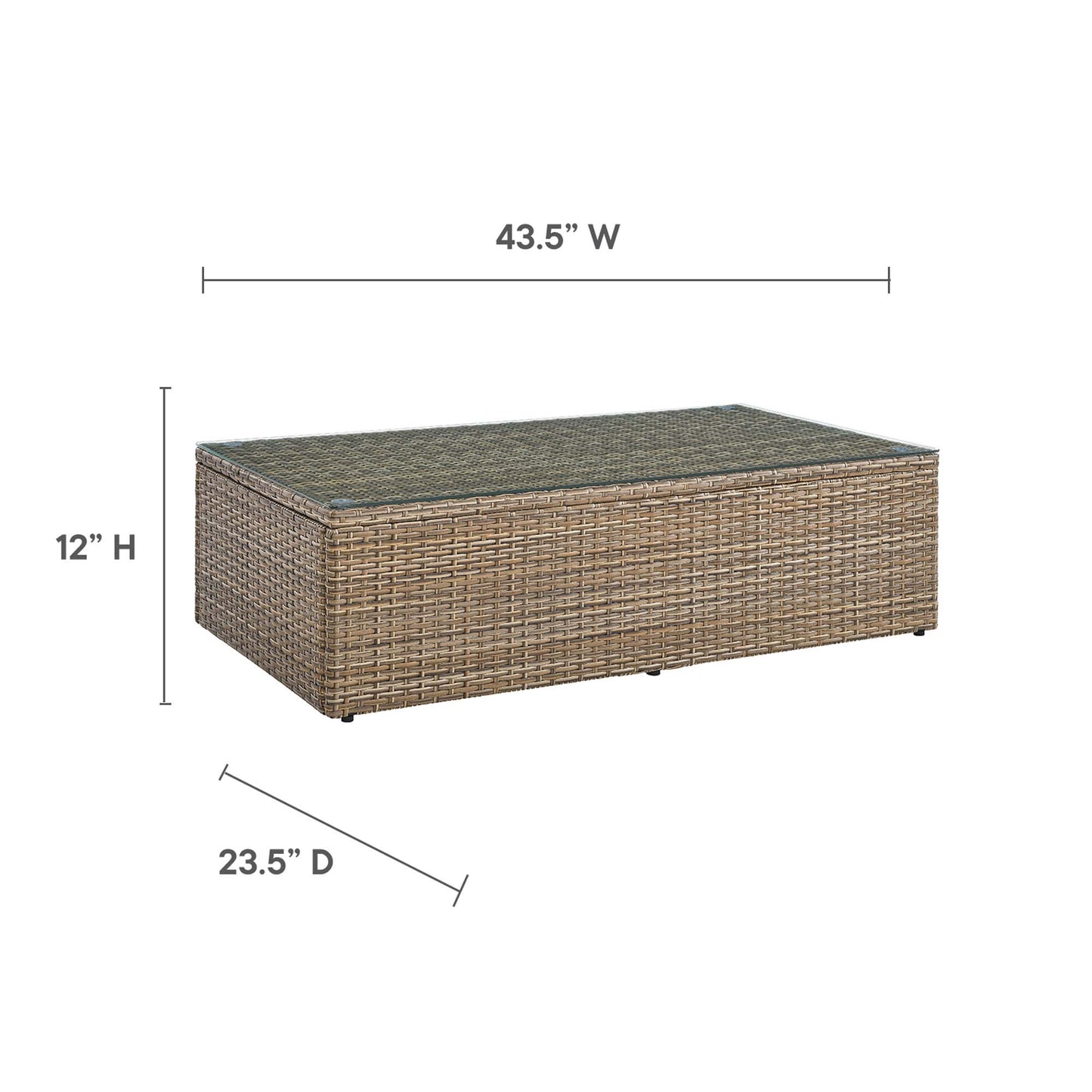 Modway Outlet Convene Outdoor Patio Coffee Table by Modway  Outdoor Furniture Furniture Brown - EEI-6239