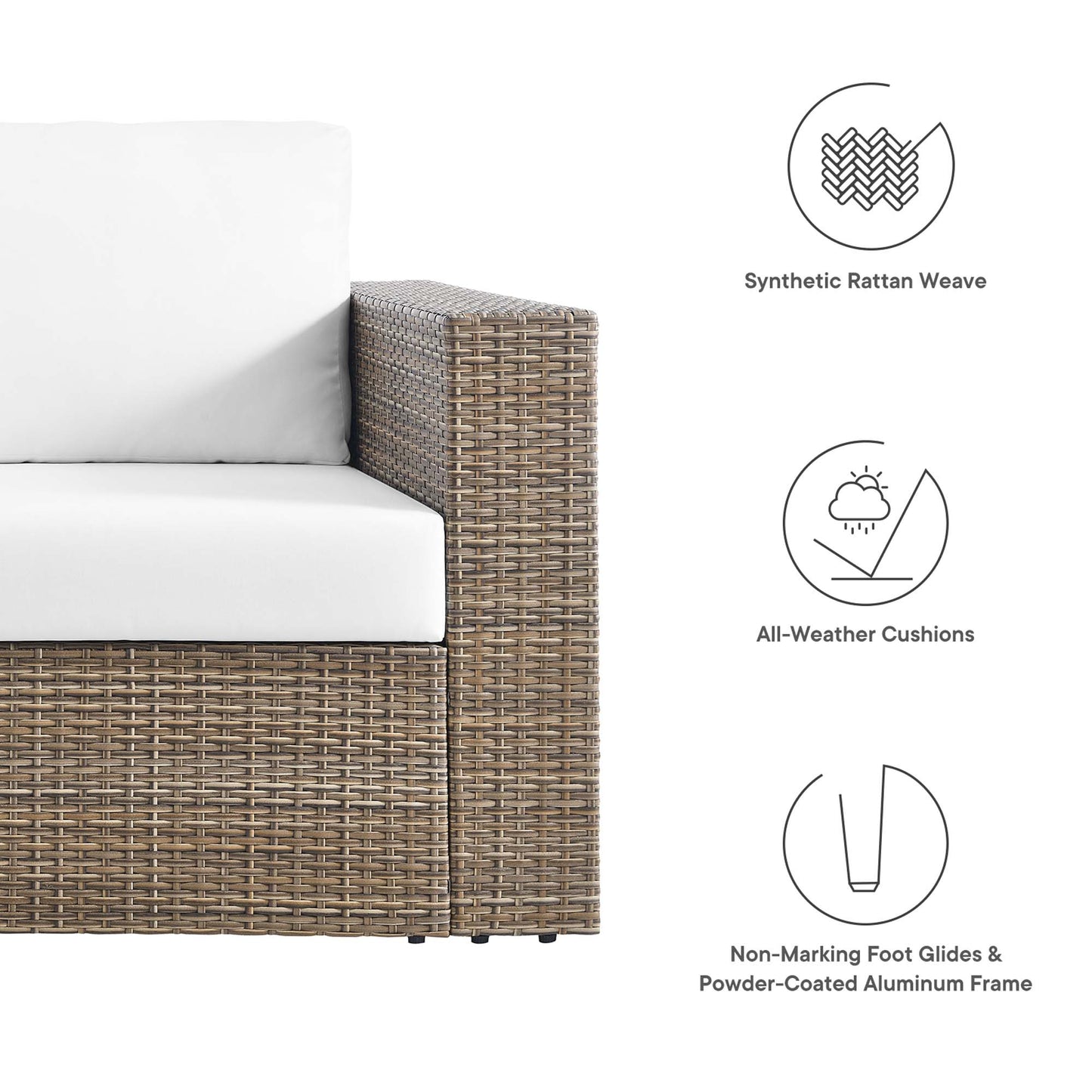 Modway - Convene Outdoor Patio Loveseat by Modway  Outdoor Furniture Sofa Sectionals White - EEI-6246-CAP-WHI