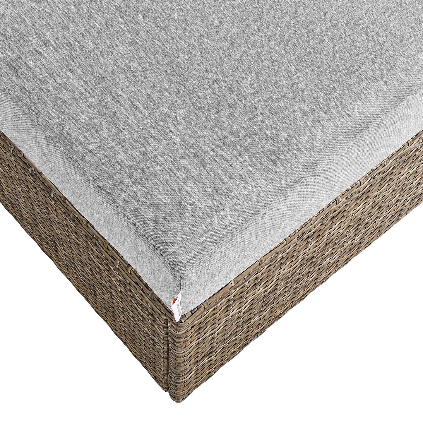 Modway Outlet Convene Outdoor Patio Rectangle Ottoman by Modway  Outdoor Furniture Furniture Cappuccino Gray - EEI-6248-CAP-GRY