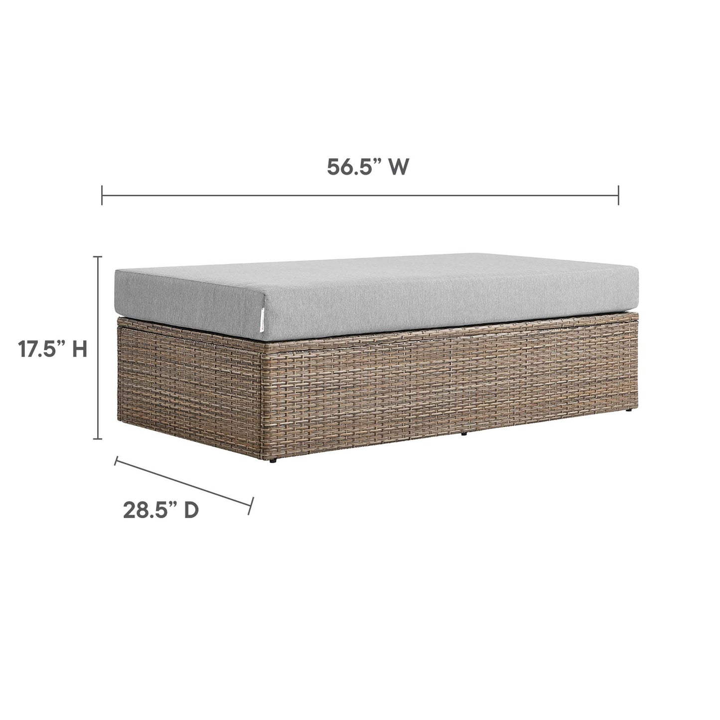 Modway Outlet Convene Outdoor Patio Rectangle Ottoman by Modway  Outdoor Furniture Furniture Cappuccino Gray - EEI-6248-CAP-GRY