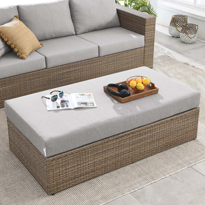 Modway Outlet Convene Outdoor Patio Rectangle Ottoman by Modway  Outdoor Furniture Furniture Cappuccino Gray - EEI-6248-CAP-GRY