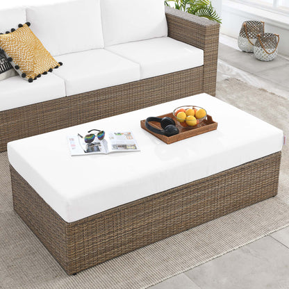 Modway - Convene Outdoor Patio Rectangle Ottoman by Modway  Outdoor Furniture Sofa Sectionals White - EEI-6248-CAP-WHI