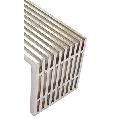 Modway - Gridiron Medium Stainless Steel Bench by Modway  Living Room Benches and Stools Silver - EEI-625-SLV