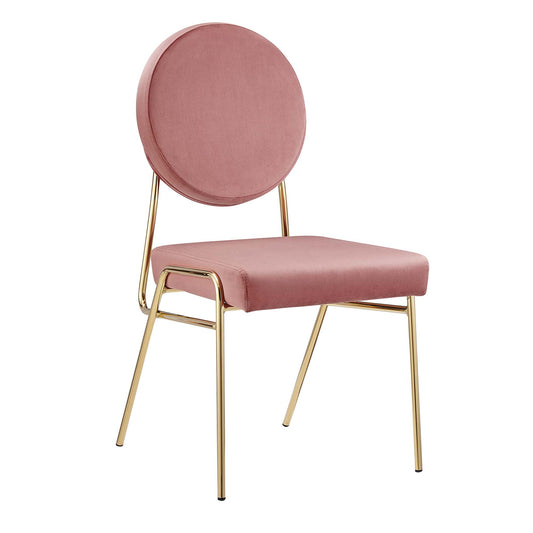Modway Outlet Craft Performance Velvet Dining Side Chair by Modway  Bar and Dining Furniture Gold Dusty Rose - EEI-6252-GLD-DUS