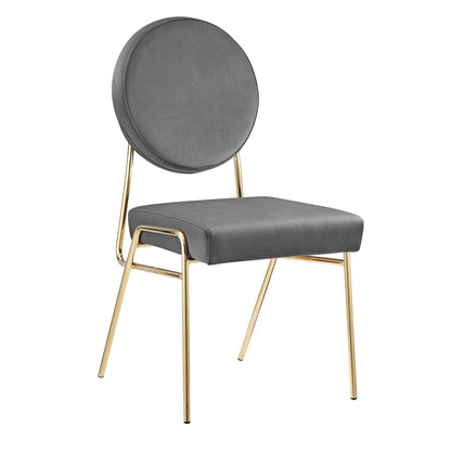 Modway Outlet Craft Performance Velvet Dining Side Chair by Modway  Bar and Dining Furniture Gold Gray - EEI-6252-GLD-GRY