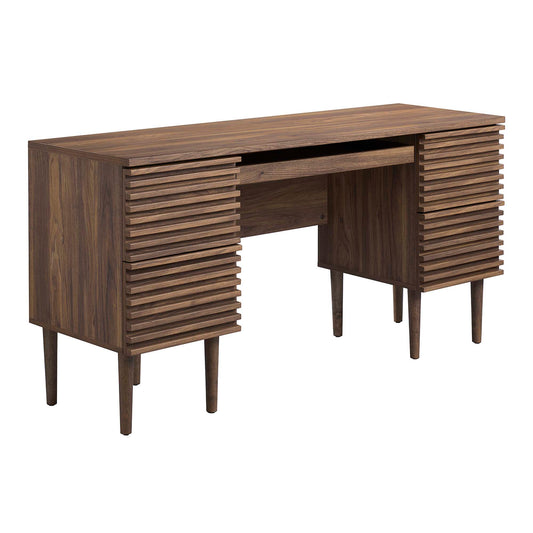 Modway - Render Office Desk by Modway  Office Furniture  Brown - EEI-6254-WAL