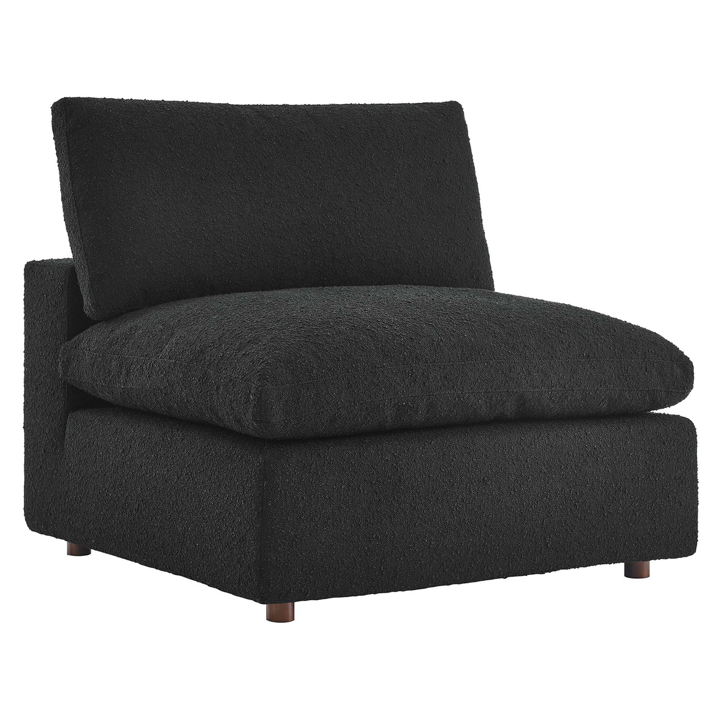 Modway - Commix Down Filled Overstuffed Boucle Fabric Armless Chair by Modway  Living Room Sofas and Armchairs Black - EEI-6257-BLK