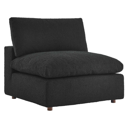 Modway - Commix Down Filled Overstuffed Boucle Fabric Armless Chair by Modway  Living Room Sofas and Armchairs Black - EEI-6257-BLK