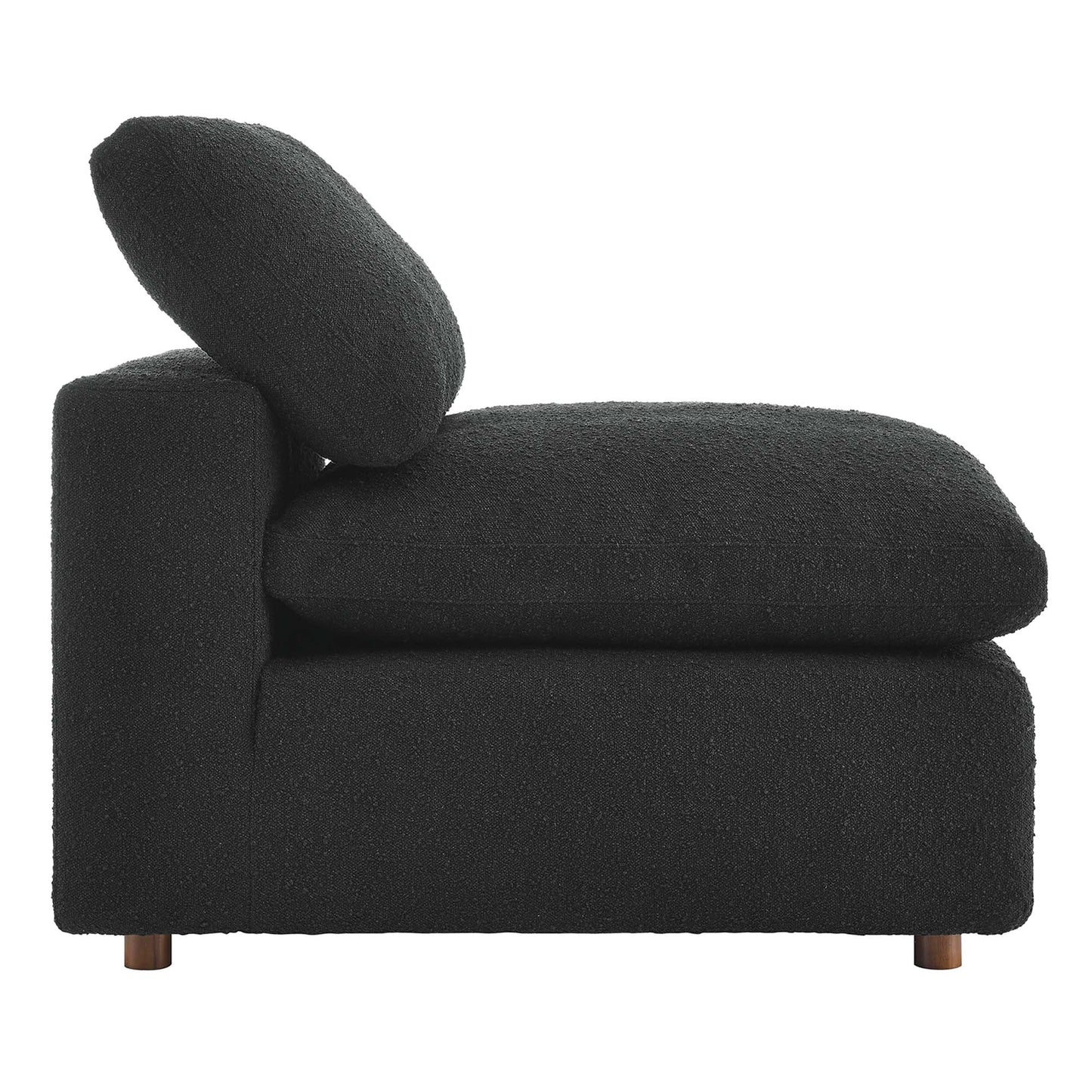 Modway - Commix Down Filled Overstuffed Boucle Fabric Armless Chair by Modway  Living Room Sofas and Armchairs Black - EEI-6257-BLK