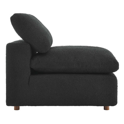 Modway - Commix Down Filled Overstuffed Boucle Fabric Armless Chair by Modway  Living Room Sofas and Armchairs Black - EEI-6257-BLK