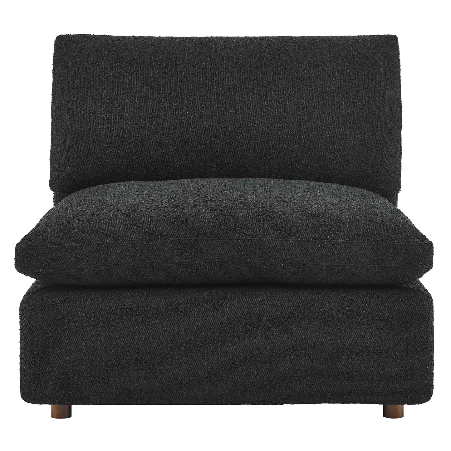 Modway - Commix Down Filled Overstuffed Boucle Fabric Armless Chair by Modway  Living Room Sofas and Armchairs Black - EEI-6257-BLK
