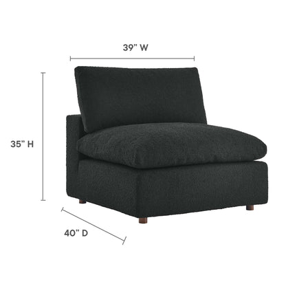 Modway - Commix Down Filled Overstuffed Boucle Fabric Armless Chair by Modway  Living Room Sofas and Armchairs Black - EEI-6257-BLK