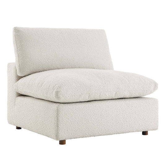 Modway - Commix Down Filled Overstuffed Boucle Fabric Armless Chair by Modway  Living Room Sofas and Armchairs White - EEI-6257-IVO