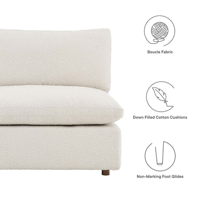 Modway - Commix Down Filled Overstuffed Boucle Fabric Armless Chair by Modway  Living Room Sofas and Armchairs White - EEI-6257-IVO