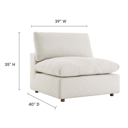 Modway - Commix Down Filled Overstuffed Boucle Fabric Armless Chair by Modway  Living Room Sofas and Armchairs White - EEI-6257-IVO
