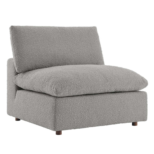 Modway - Commix Down Filled Overstuffed Boucle Fabric Armless Chair by Modway  Living Room Sofas and Armchairs Gray - EEI-6257-LGR