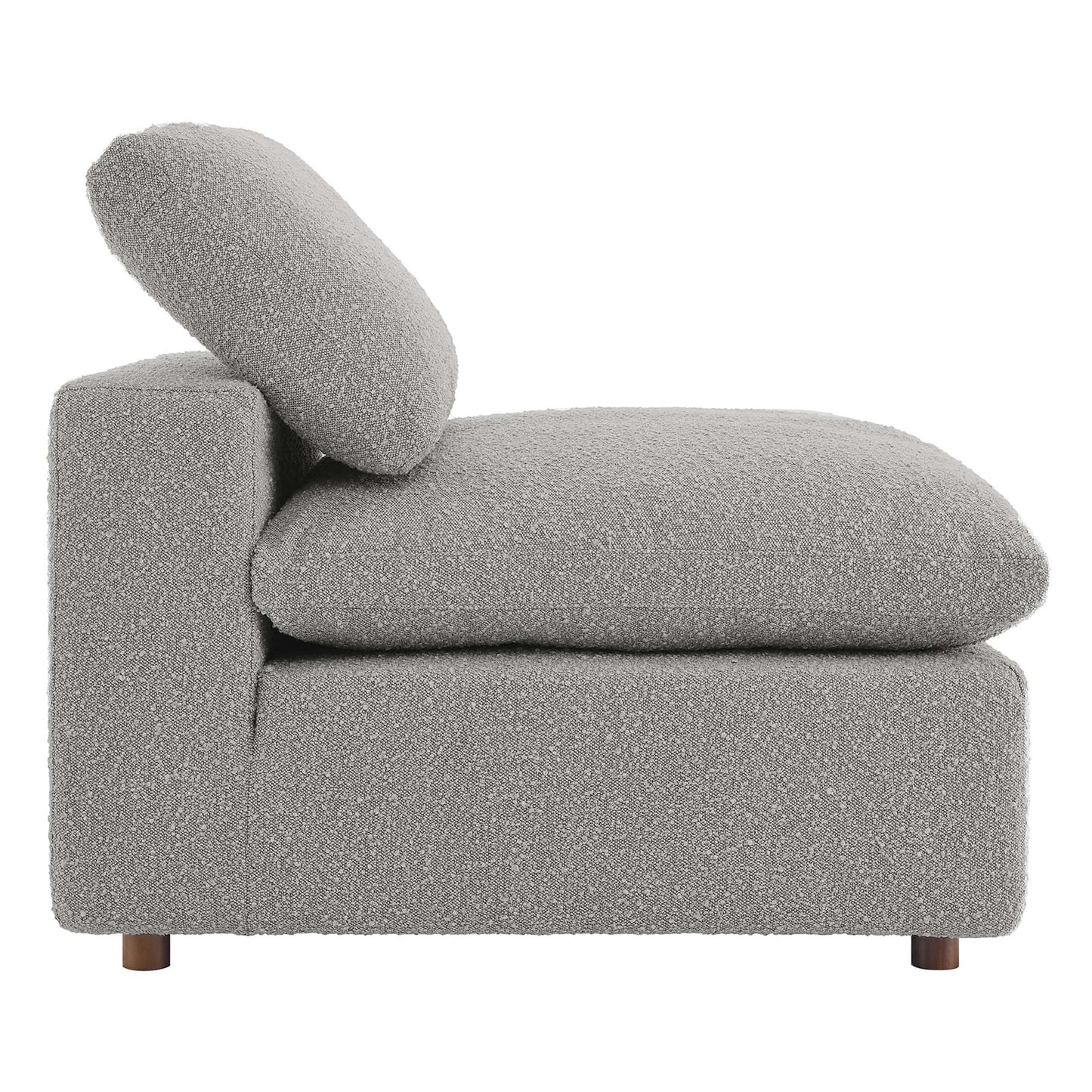 Modway - Commix Down Filled Overstuffed Boucle Fabric Armless Chair by Modway  Living Room Sofas and Armchairs Gray - EEI-6257-LGR