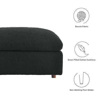 Modway - Commix Down Filled Overstuffed Boucle Fabric Ottoman by Modway  Living Room Sofas and Armchairs Black - EEI-6258-BLK