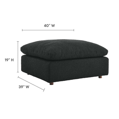 Modway - Commix Down Filled Overstuffed Boucle Fabric Ottoman by Modway  Living Room Sofas and Armchairs Black - EEI-6258-BLK