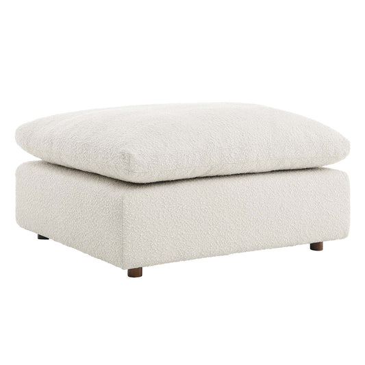 Modway - Commix Down Filled Overstuffed Boucle Fabric Ottoman by Modway  Living Room Sofas and Armchairs White - EEI-6258-IVO