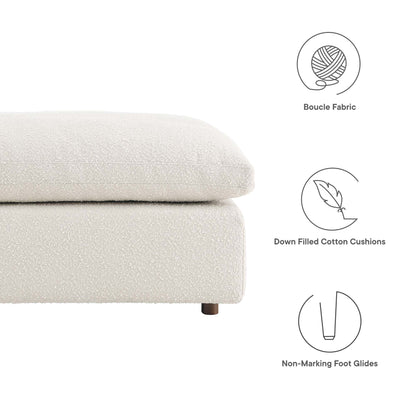 Modway - Commix Down Filled Overstuffed Boucle Fabric Ottoman by Modway  Living Room Sofas and Armchairs White - EEI-6258-IVO