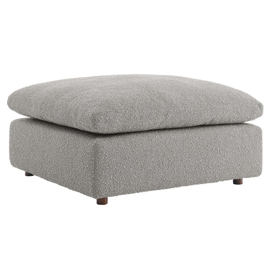 Modway - Commix Down Filled Overstuffed Boucle Fabric Ottoman by Modway  Living Room Sofas and Armchairs Gray - EEI-6258-LGR