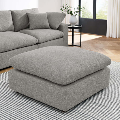 Modway - Commix Down Filled Overstuffed Boucle Fabric Ottoman by Modway  Living Room Sofas and Armchairs Gray - EEI-6258-LGR