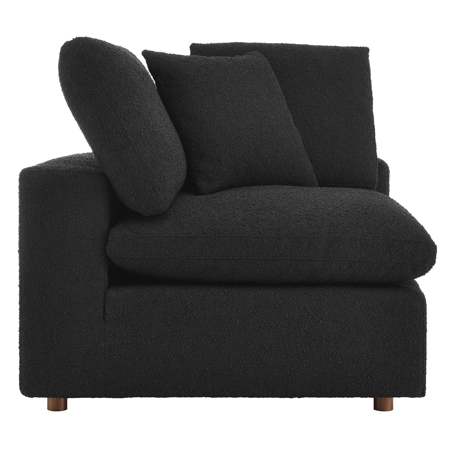 Modway - Commix Down Filled Overstuffed Boucle Fabric Corner Chair by Modway  Living Room Sofas and Armchairs Black - EEI-6259-BLK