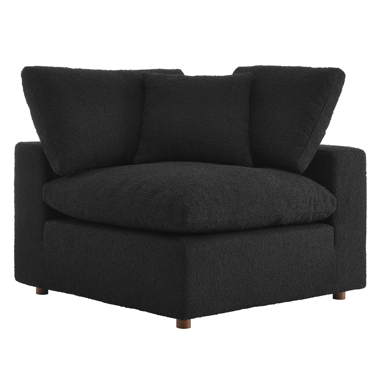 Modway - Commix Down Filled Overstuffed Boucle Fabric Corner Chair by Modway  Living Room Sofas and Armchairs Black - EEI-6259-BLK