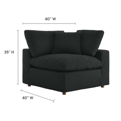 Modway - Commix Down Filled Overstuffed Boucle Fabric Corner Chair by Modway  Living Room Sofas and Armchairs Black - EEI-6259-BLK