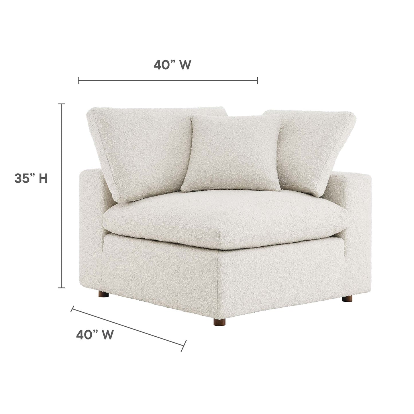 Modway - Commix Down Filled Overstuffed Boucle Fabric Corner Chair by Modway  Living Room Sofas and Armchairs White - EEI-6259-IVO