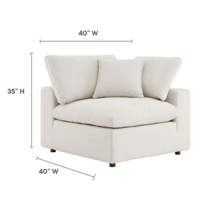 Modway - Commix Down Filled Overstuffed Boucle Fabric Corner Chair by Modway  Living Room Sofas and Armchairs White - EEI-6259-IVO