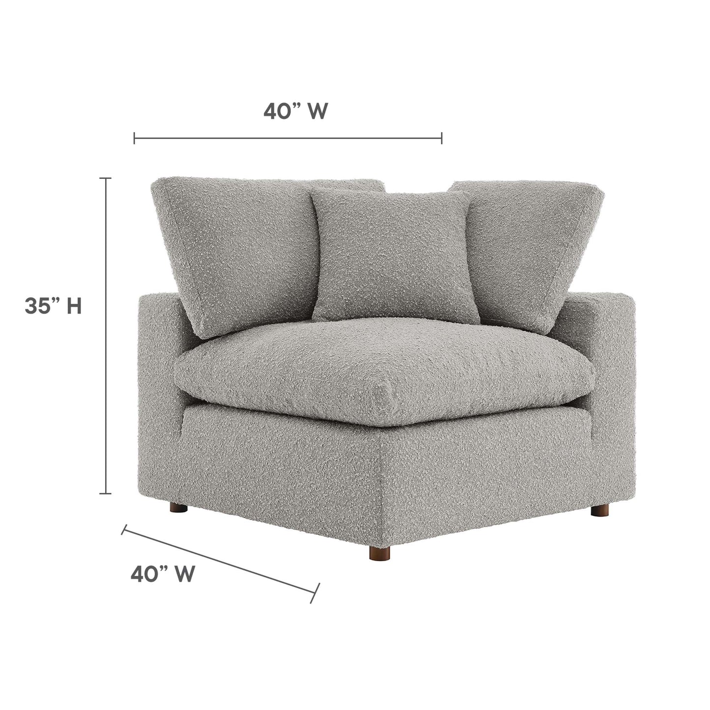 Modway - Commix Down Filled Overstuffed Boucle Fabric Corner Chair by Modway  Living Room Sofas and Armchairs Gray - EEI-6259-LGR