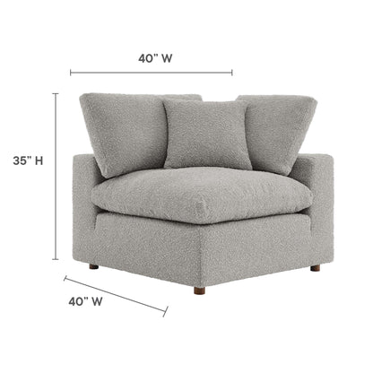 Modway - Commix Down Filled Overstuffed Boucle Fabric Corner Chair by Modway  Living Room Sofas and Armchairs Gray - EEI-6259-LGR