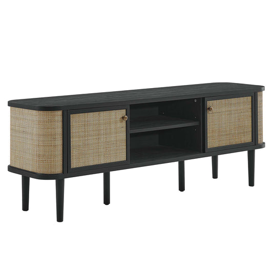 Modway Outlet Miramar 60'' Wood TV Stand by Modway  Living Room Furniture Black - EEI-6260-BLK