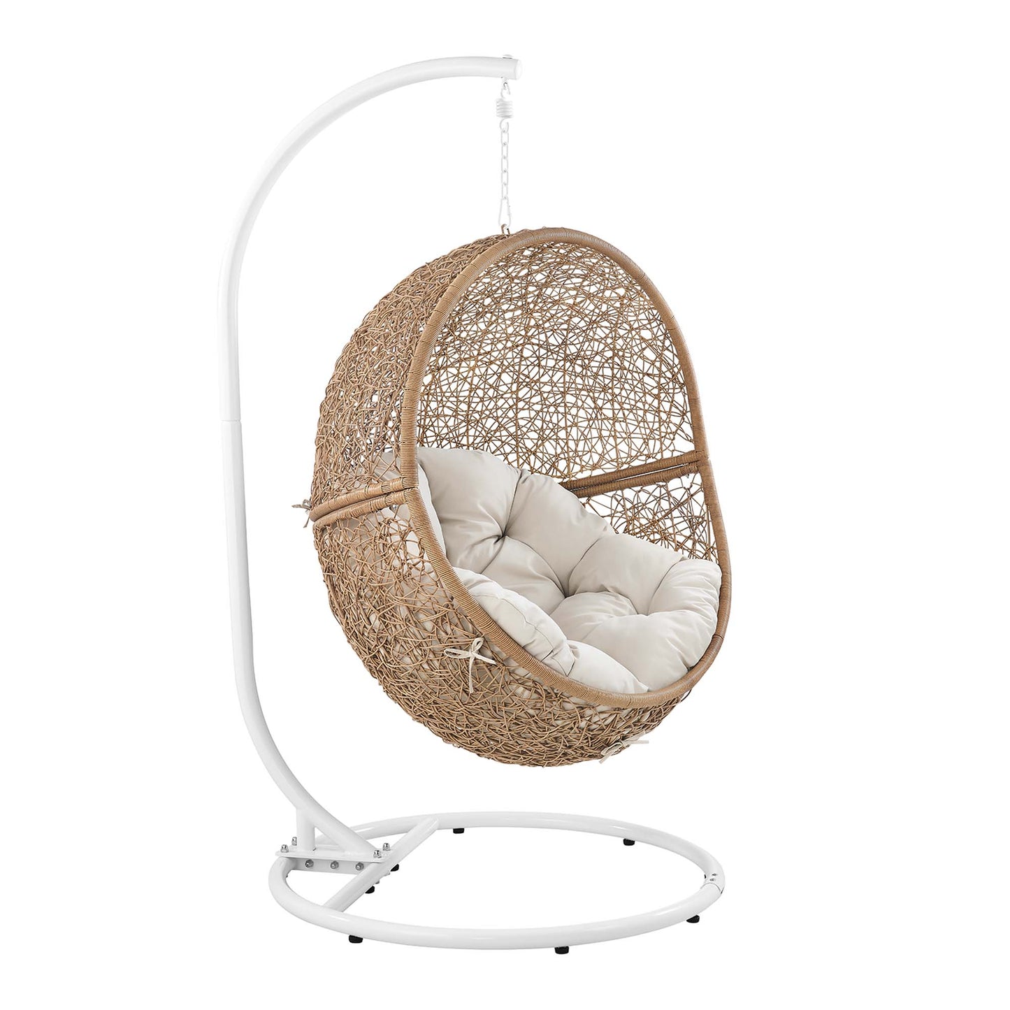 Modway - Encase Outdoor Patio Rattan Swing Chair by Modway  Outdoor Furniture Daybeds and Lounges Brown - EEI-6262-CAP-BEI