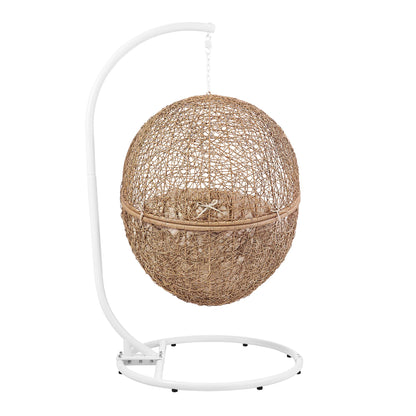 Modway - Encase Outdoor Patio Rattan Swing Chair by Modway  Outdoor Furniture Daybeds and Lounges Brown - EEI-6262-CAP-BEI