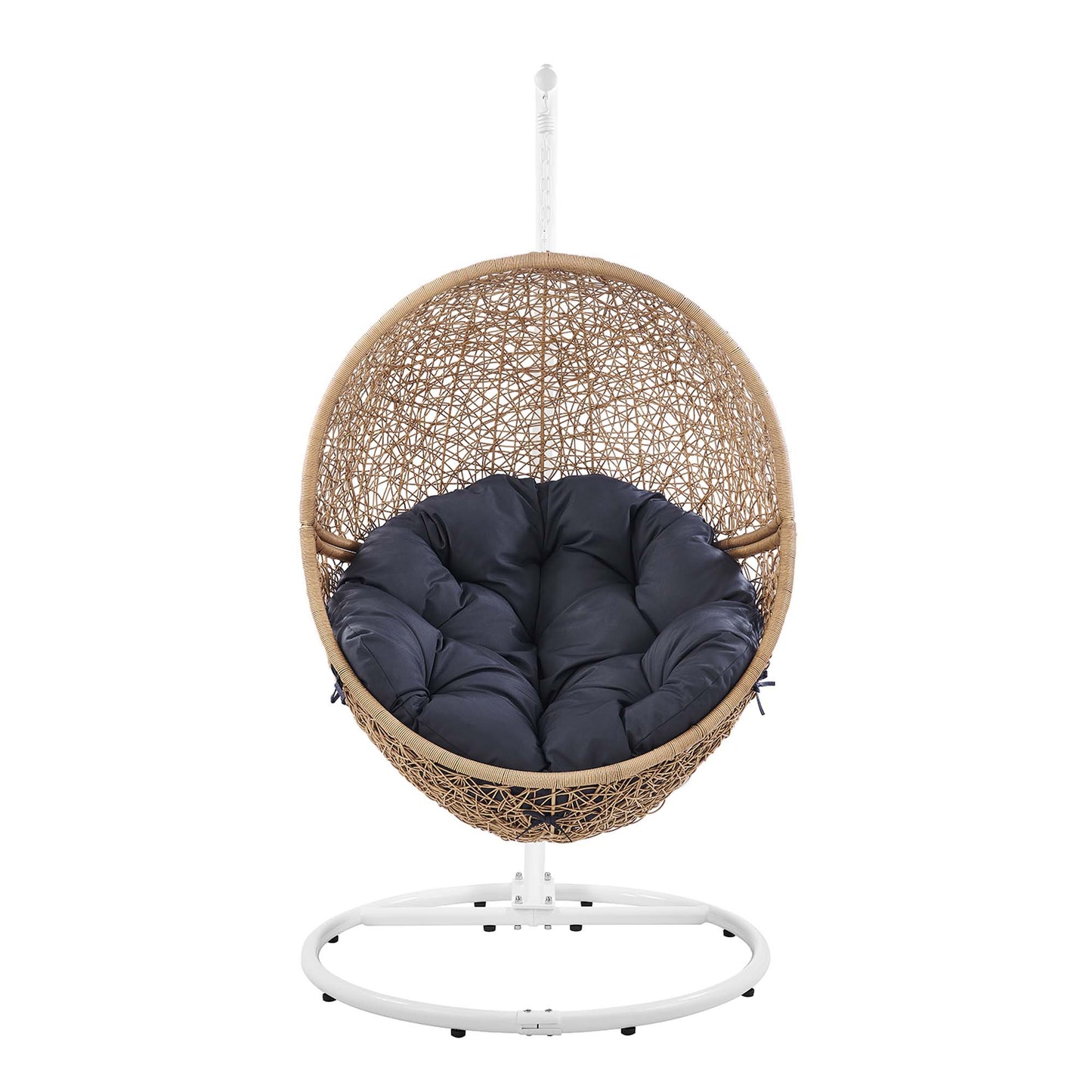 Modway Outlet Encase Outdoor Patio Rattan Swing Chair by Modway  Outdoor Furniture Furniture Cappuccino Navy - EEI-6262-CAP-NAV