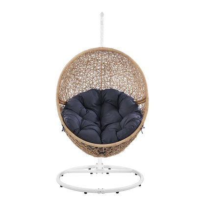 Modway Outlet Encase Outdoor Patio Rattan Swing Chair by Modway  Outdoor Furniture Furniture Cappuccino Navy - EEI-6262-CAP-NAV