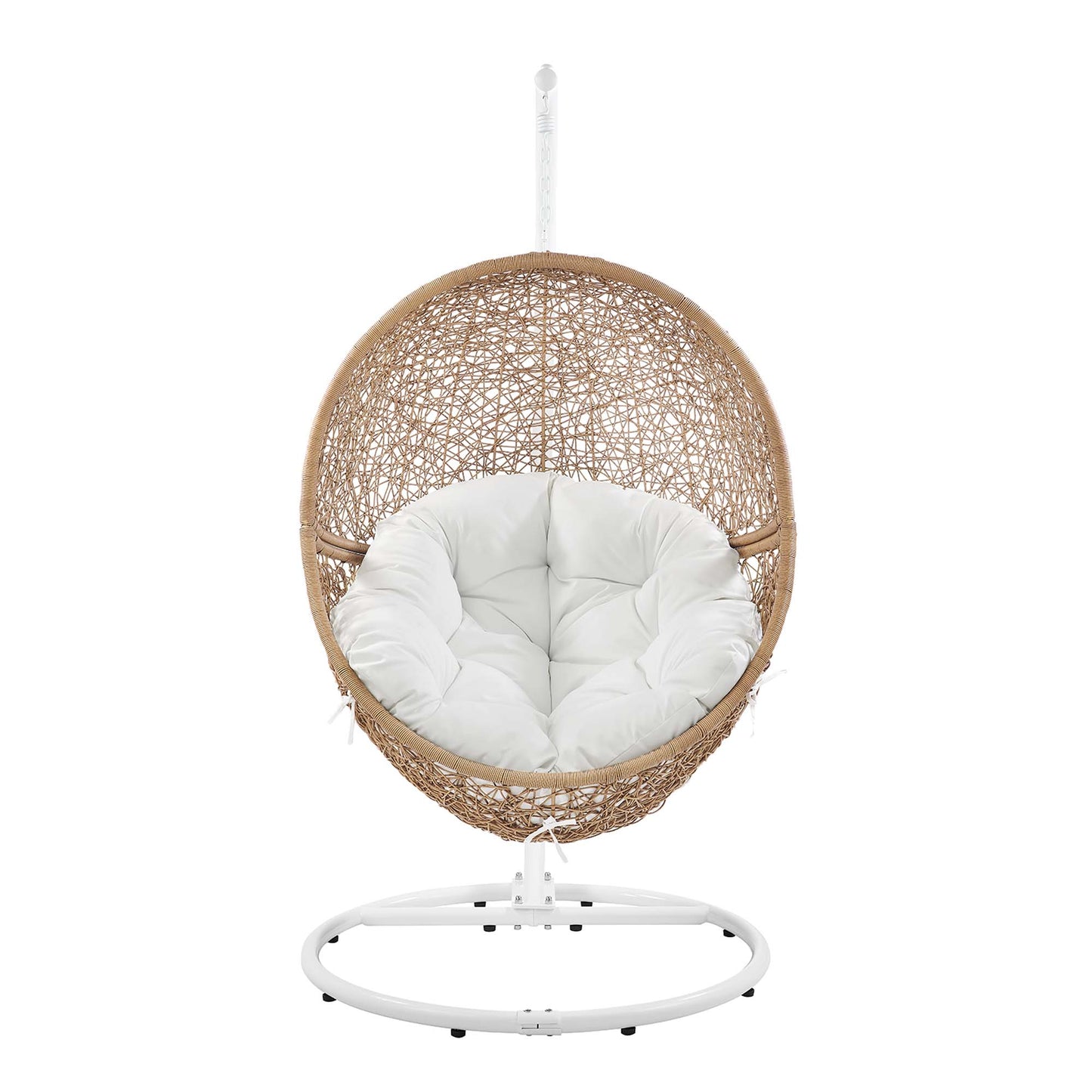 Modway - Encase Outdoor Patio Rattan Swing Chair by Modway  Outdoor Furniture Daybeds and Lounges White - EEI-6262-CAP-WHI