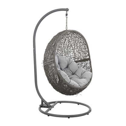 Modway Outlet Encase Outdoor Patio Rattan Swing Chair by Modway  Outdoor Furniture Furniture Gray Gray - EEI-6262-GRY-GRY