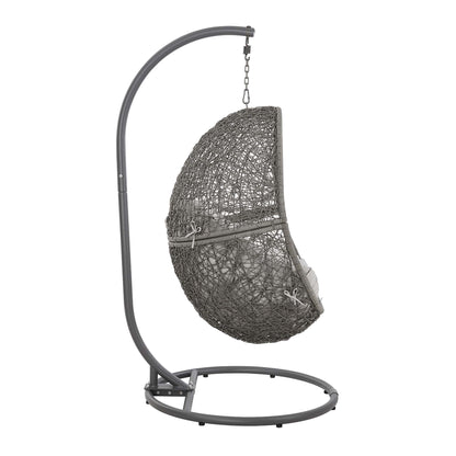 Modway Outlet Encase Outdoor Patio Rattan Swing Chair by Modway  Outdoor Furniture Furniture Gray Gray - EEI-6262-GRY-GRY