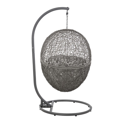 Modway Outlet Encase Outdoor Patio Rattan Swing Chair by Modway  Outdoor Furniture Furniture Gray Gray - EEI-6262-GRY-GRY