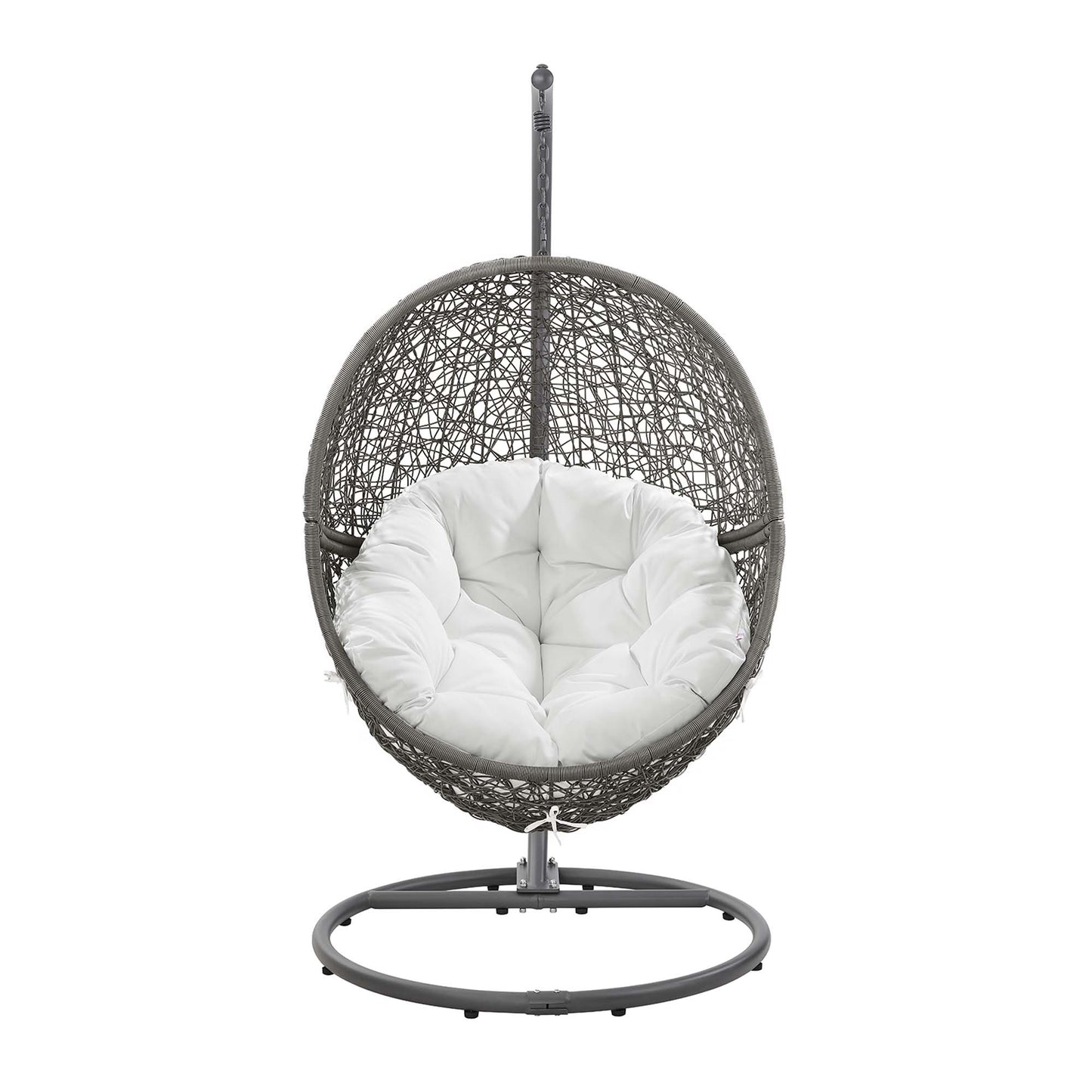 Modway Outlet Encase Outdoor Patio Rattan Swing Chair by Modway  Outdoor Furniture Furniture Gray White - EEI-6262-GRY-WHI