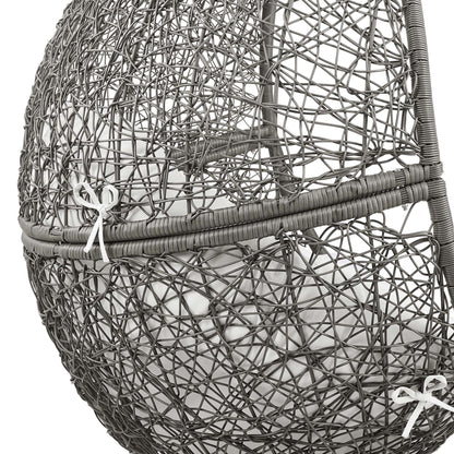 Modway Outlet Encase Outdoor Patio Rattan Swing Chair by Modway  Outdoor Furniture Furniture Gray White - EEI-6262-GRY-WHI