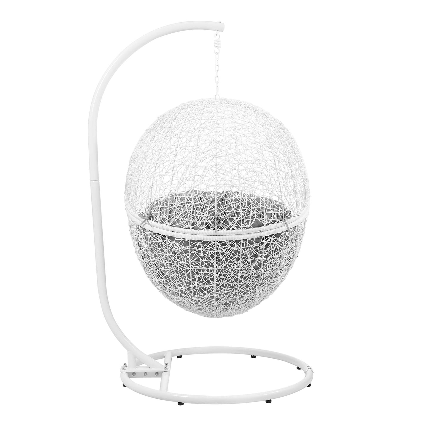 Modway Outlet Encase Outdoor Patio Rattan Swing Chair by Modway  Outdoor Furniture Furniture White Gray - EEI-6262-WHI-GRY